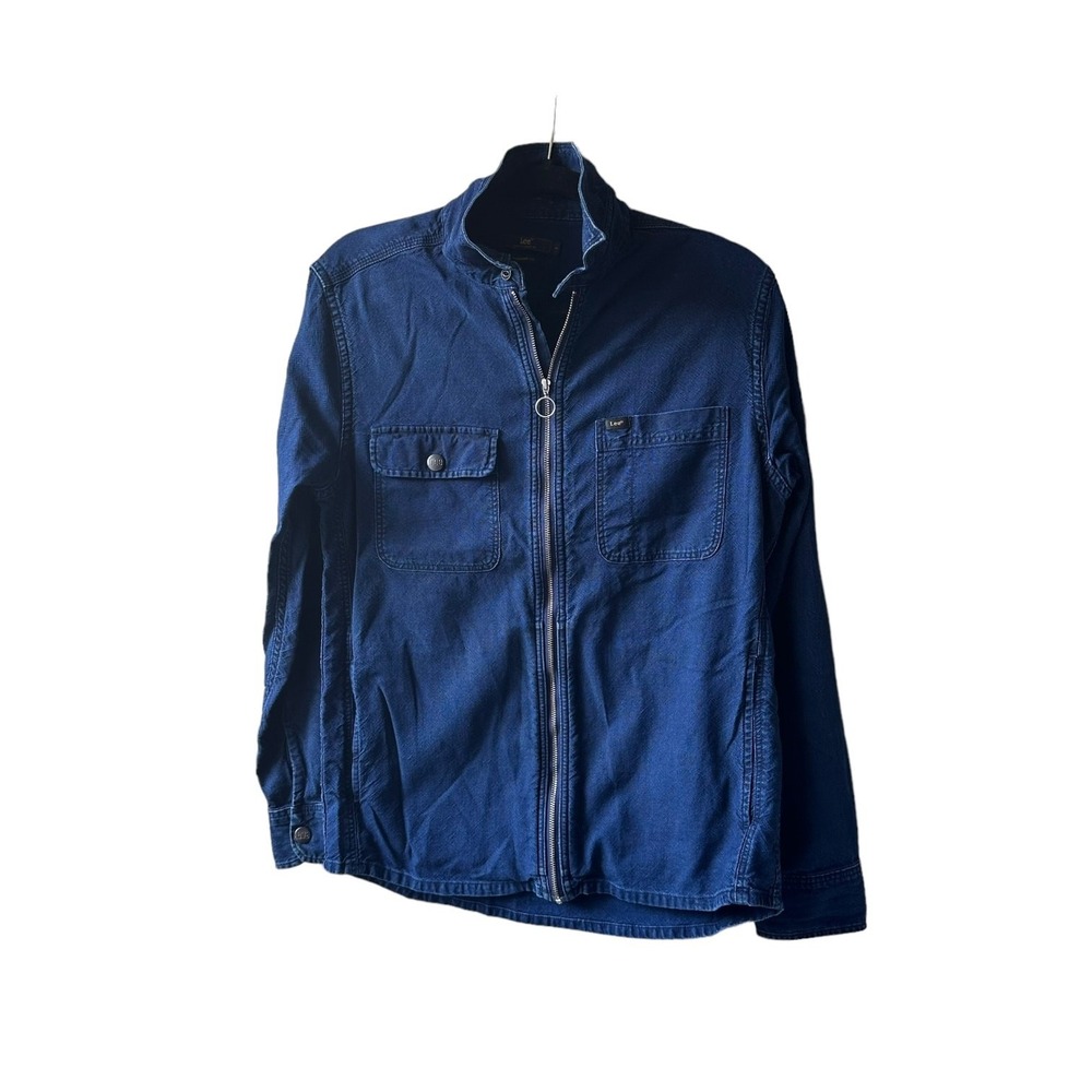 lee denim long sleeve jacket dark blue wash women size small